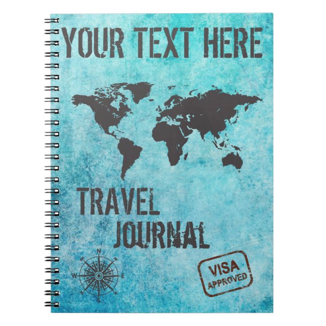 Caderno Espiral Planejador de viagem de férias personalizável do D (Frente)