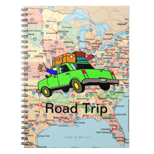 Caderno Espiral Planejador de Viagem Rodoviária de Mapa Rodoviário