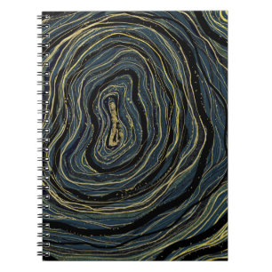 Caderno Espiral Planejador Diário de Arte Glamouroso com Redemoinh