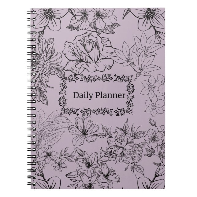Caderno Espiral Planejador Diário para Mulheres (Frente)