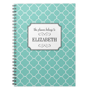 Caderno Espiral Planejador do casamento da cerceta do teste padrã