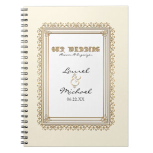 Caderno Espiral Planejador elegante formal clássico do ouro & do
