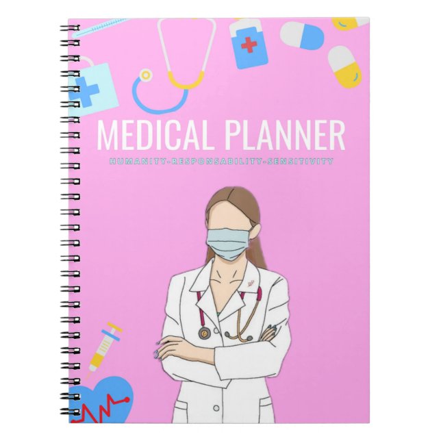 Caderno Espiral Planejador Médico | Planeador Diário l (Frente)