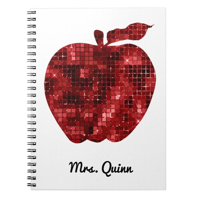 Caderno Espiral Planejador vermelho personalizado de Apple do (Frente)