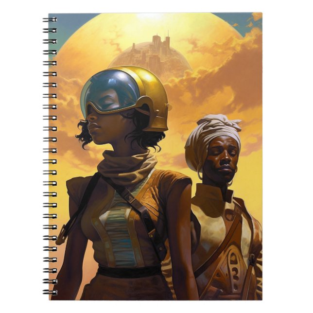 Caderno Espiral Planet Explorers Ficção Científica Afrofuturista (Frente)