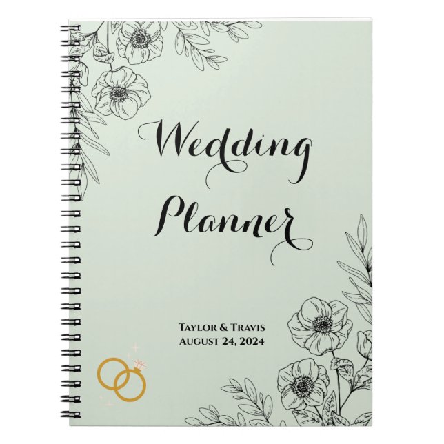 CADERNO ESPIRAL PLANETA FLORÍFICO DE CASAMENTO VERDE (Frente)