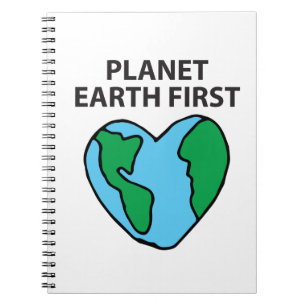 Caderno Espiral Planeta Primeiro Ícone Ecológico Feliz Clipart T
