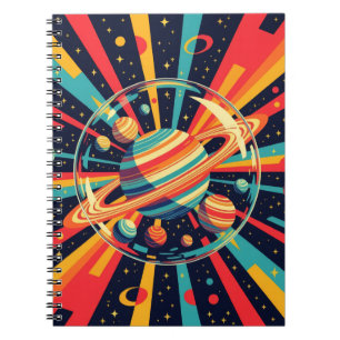 Caderno Espiral Planetas Anelados Fora deste Mundo