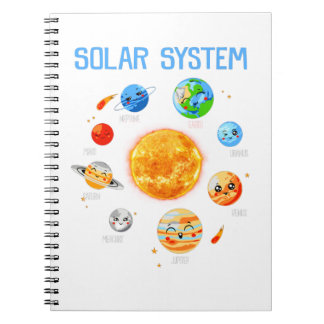 Caderno Espiral Planetas do Sistema Solar Espaço Ciência Meninas S