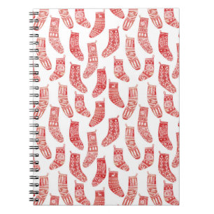 Caderno Espiral Planícies Nórdicas Vermelho e Branco