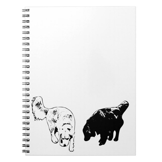 Caderno Espiral Planner de café-nook — Retriever Duo (Frente)