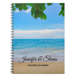 Caderno Espiral Planner de Casamento da Ilha Tropical Beach Vacing