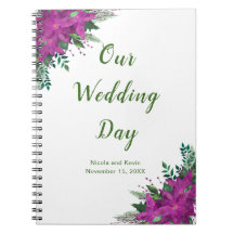 Planner de Casamento de Poinsettia Purple de Natal