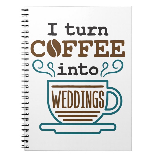 Caderno Espiral Planner De Casamento Eu Transformo Café Em Casamen (Frente)