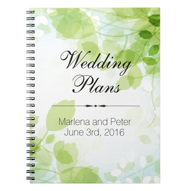 Caderno Espiral Planner de Casamento por Aquarela de primavera (Frente)