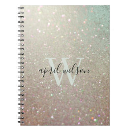 Caderno Espiral Plano Brilhante Verde-Rosa-Rosa-Elegante Aqua-Shin