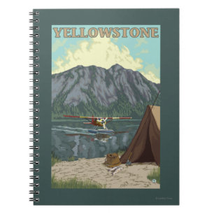 Caderno Espiral Plano de Bush & pesca - nacional de Yellowstone