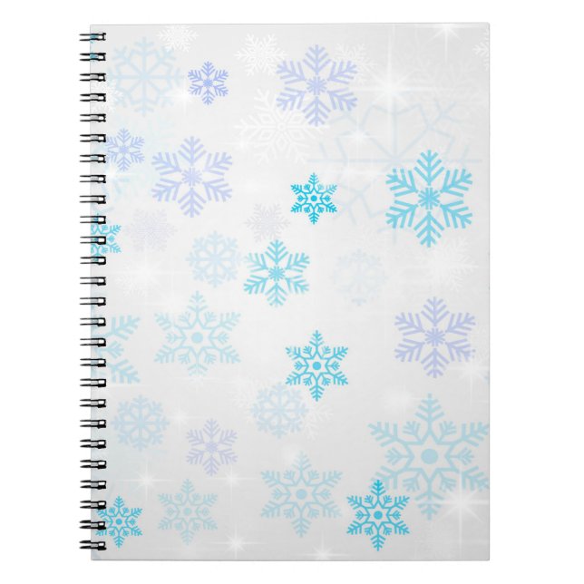 Caderno Espiral Plano de fundo das estrelas de Natal (Frente)