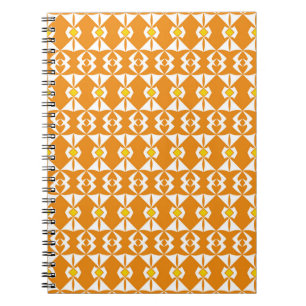 Caderno Espiral Plano de fundo laranja com abstrato de alinhamento