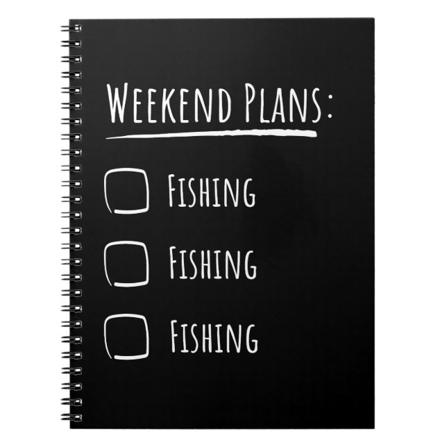 Caderno Espiral Planos de Fim de Semana Pescaria (Frente)