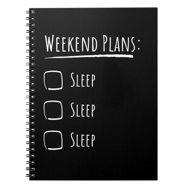 Caderno Espiral Planos de Fim de Semana Sono (Frente)