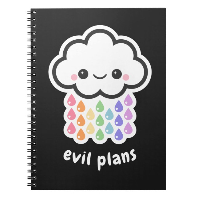 Caderno Espiral Planos de Mau de Nuvem do Gótico Pastel Kawaii (Frente)