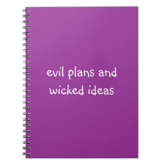 Caderno Espiral Planos maus e slogan engraçado mau das ideias |