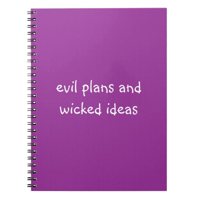 Caderno Espiral Planos maus e slogan engraçado mau das ideias | (Frente)