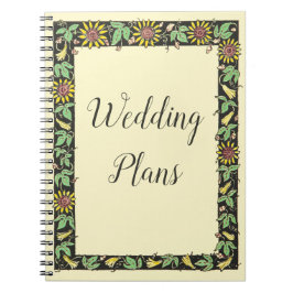 Caderno Espiral Planos Rustic Vintage Girassóis