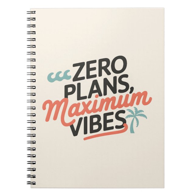 Caderno Espiral Planos Zero, Vibes Máximas (Frente)