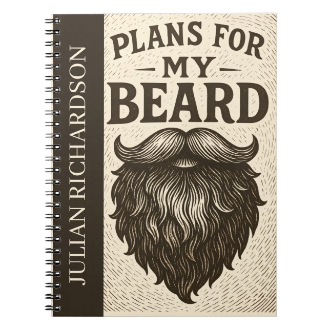 Caderno Espiral Plans for My Beard Funny Notebook for Bearded Me (Frente)