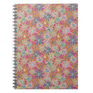 Caderno Espiral Planta de gelo Botanicals do verão - magenta