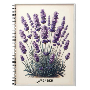 Caderno Espiral Planta de Lavanda Flor Erva Jornal