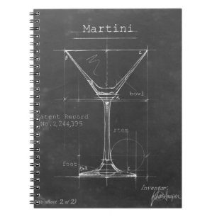 Caderno Espiral Planta de vidro preto e branco da Martini