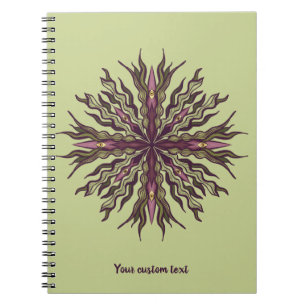 Caderno Espiral Planta do Olho Psicodélico - Mandala Botânica Surr