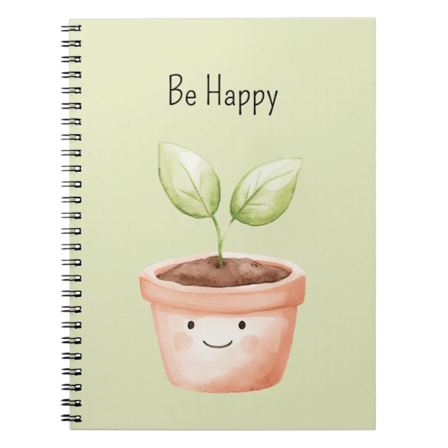 Caderno Espiral Planta Feliz (Frente)