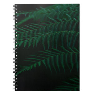 CADERNO ESPIRAL PLANTA GREEN FERN NA FOTOGRAFIA DE FECHAMENTO