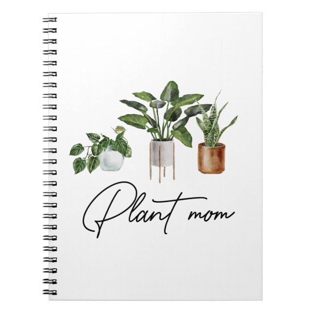 Caderno Espiral Planta Mãe Plantas De Casas De Aquarela (Frente)