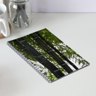 Caderno Espiral Plantas Bambu Pretas Floral