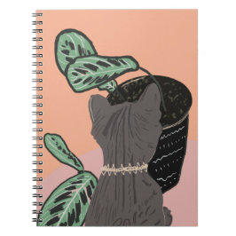 Caderno Espiral Plantas De Cinzas De Gato De Tabby