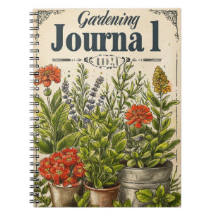 Caderno Espiral Plantas De Jardinagem Vintage