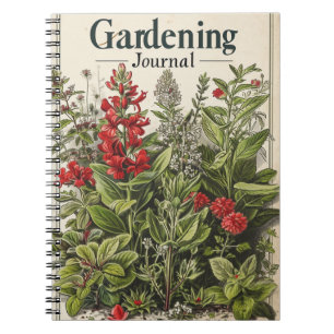 Caderno Espiral Plantas De Jardinagem Vintage