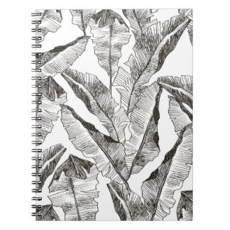 Caderno Espiral Plantas trópicas padrão floral de selva sem costur