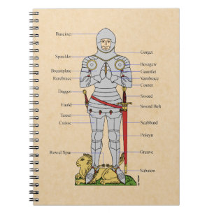 Caderno Espiral Plata Medieval Armor Circa 1430