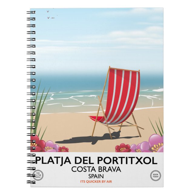 Caderno Espiral Platja del Portitxol, Costa Brava, Espanha (Frente)