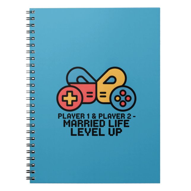 Caderno Espiral Player 1 & 2 Married Gamer (Frente)