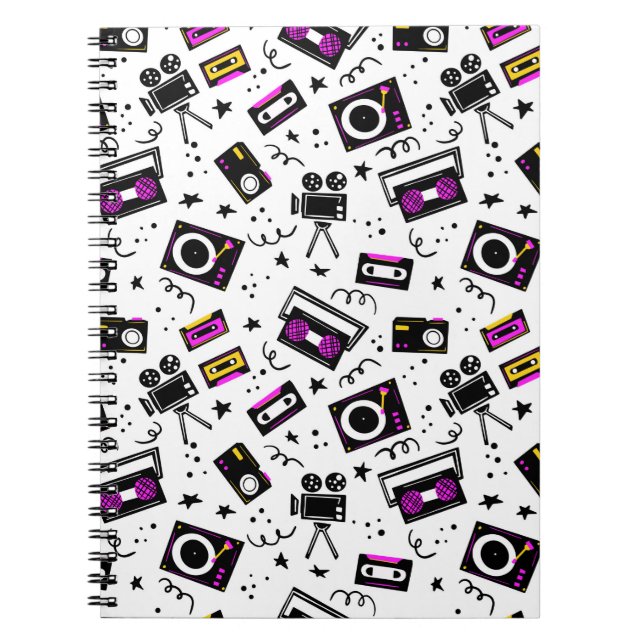 Caderno Espiral player de música, gravador de fita, fita de vídeo, (Frente)