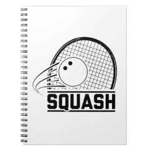 Caderno Espiral Player de squash Conceito de Presente do Treinado