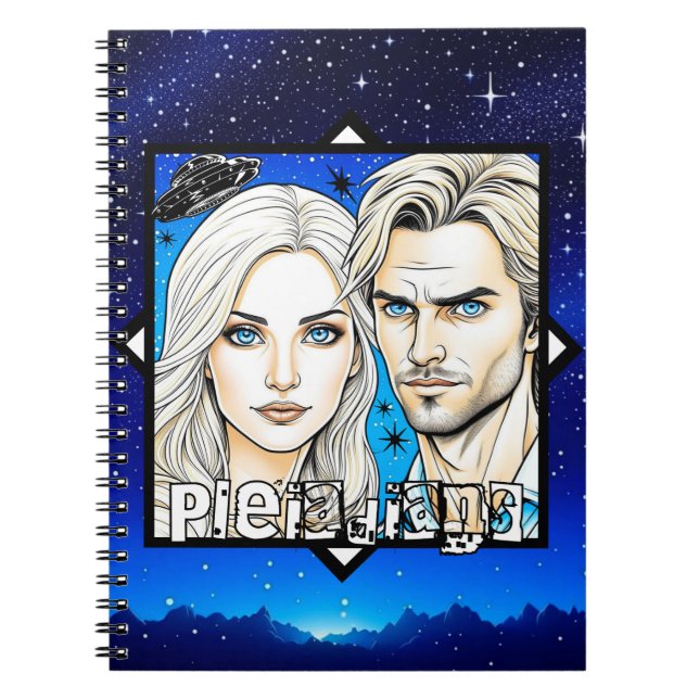 Caderno Espiral Pleiade Extra Terrestrials e OVNI (Frente)