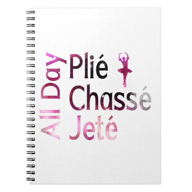 Caderno Espiral Plie, Chasse, Jete ~ Balé (Frente)